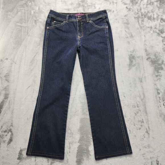 Gloria Vanderbilt Jeans Womens 12 Blue Dark Wash High Rise Bootcut Stretch Denim - Picture 1 of 14